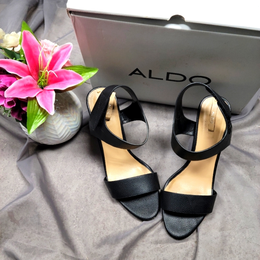 Aldo black sling heel, size 8, 38.5 EUR